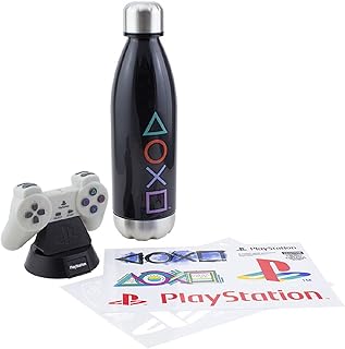 Paladone Playstation Gift Set with Icons Light, Stickers, and Bottle - Official Merchandise