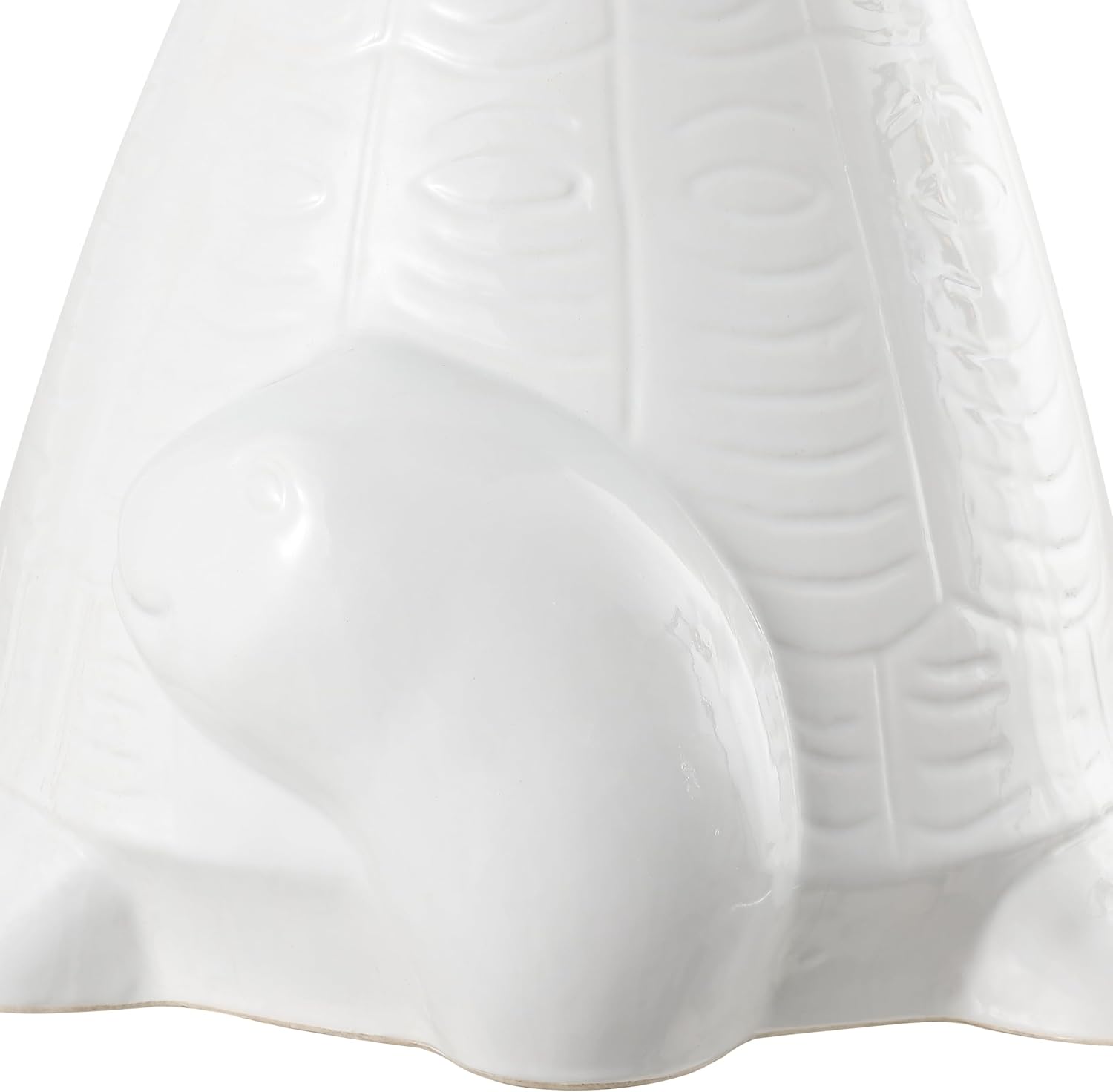 JONATHAN Y Caspian 15" Ceramic Turtle Garden Stool, White/Gold Coastal Decorative Indoor/Outdoor Accent Side Table, Plant Stand, and Patio Seat TBL1034A