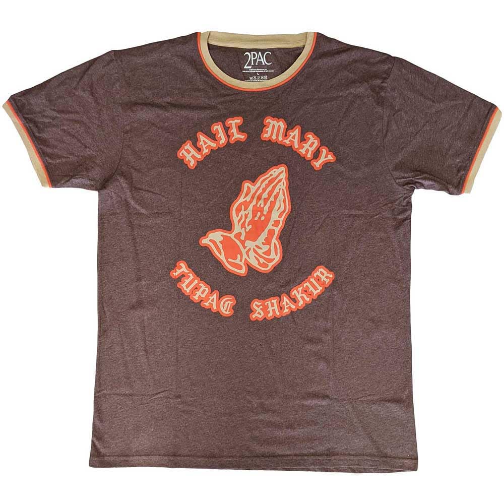 Tupac Shakur - Licensed T-Shirt - Ringer - L - Brown