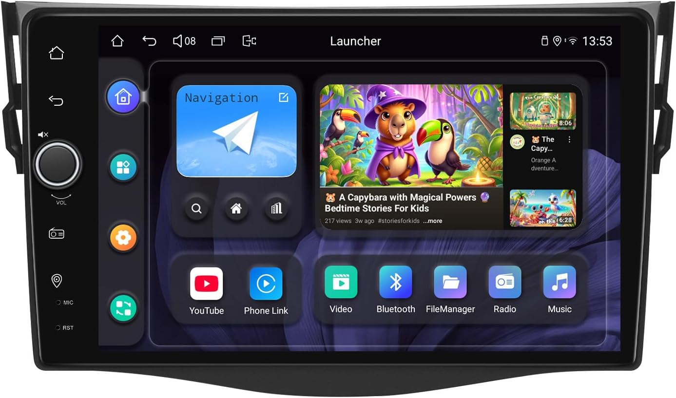 JOYING Car Radio for Toyota Rav4 2006-2012 Android 13 Car Stereo 9 Inch Touch Screen with Wireless CarPlay & Android Auto, GPS Navigation, SWC, Mirror Link, AM/FM Radio(JY-TT164N8)