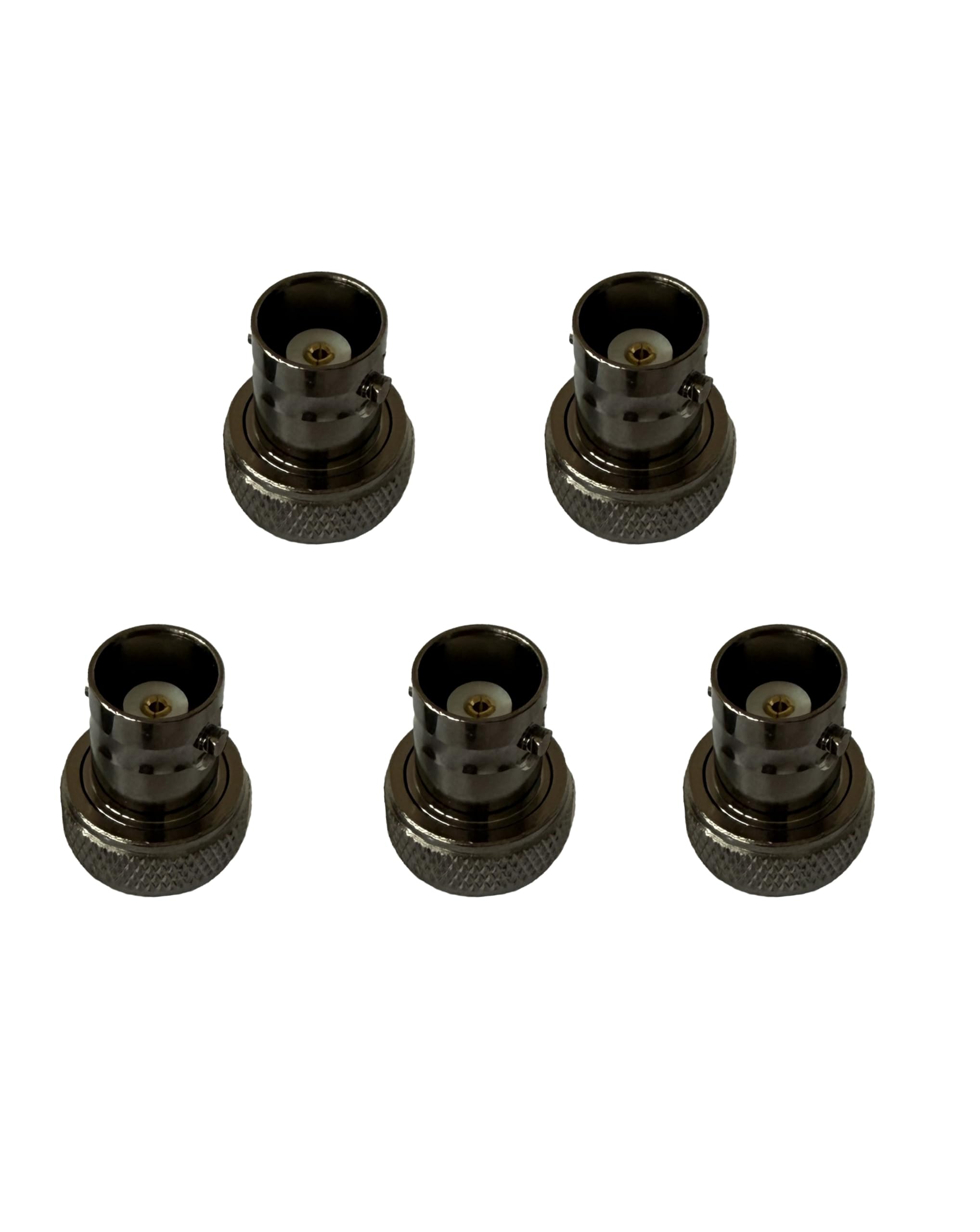 TAINGFSDR 5 PCS Antenna Adapter SMA Female to BNC Female Coaxial Connector Switch Antennas Adaptor Not Black for CB Ham Handheld Two Way Radio SMA F - 2