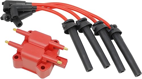 Miniatura 2 de DRAGON FIRE PERFORMANCE Power Pack con bobina de encendido y cables de bujía de bajo ohmio compatible/reemplazo para Mini Cooper 1.6L NA y kit de
