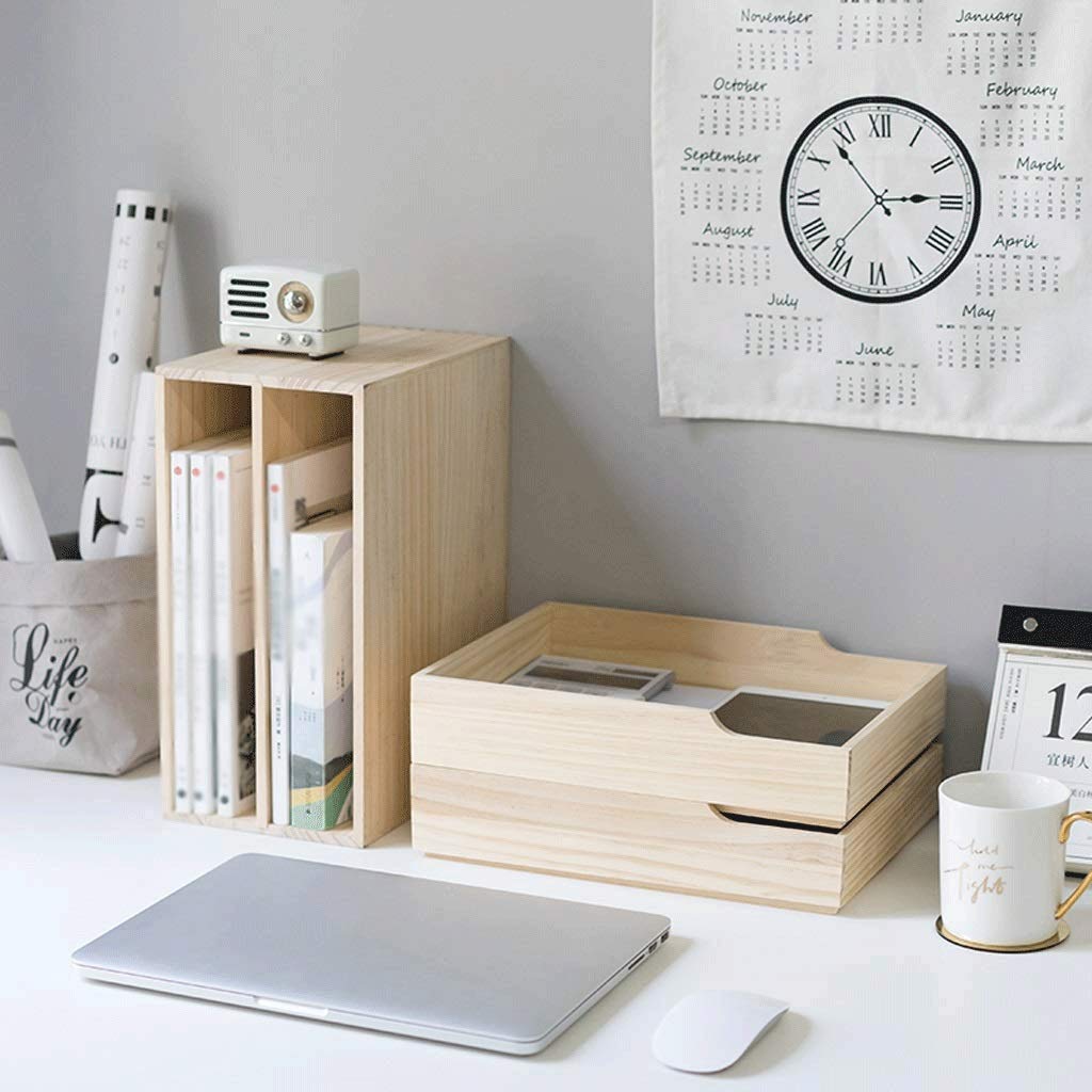 Aufbewahrung Ordner/Schnellhefter/Organisator/Holzschublade Art Desktop Bücherregal Multifunktions-Dateiablage Arbeitsbereich Schreibtisch Veranstalter for Home Office Ablagesystem Organizer