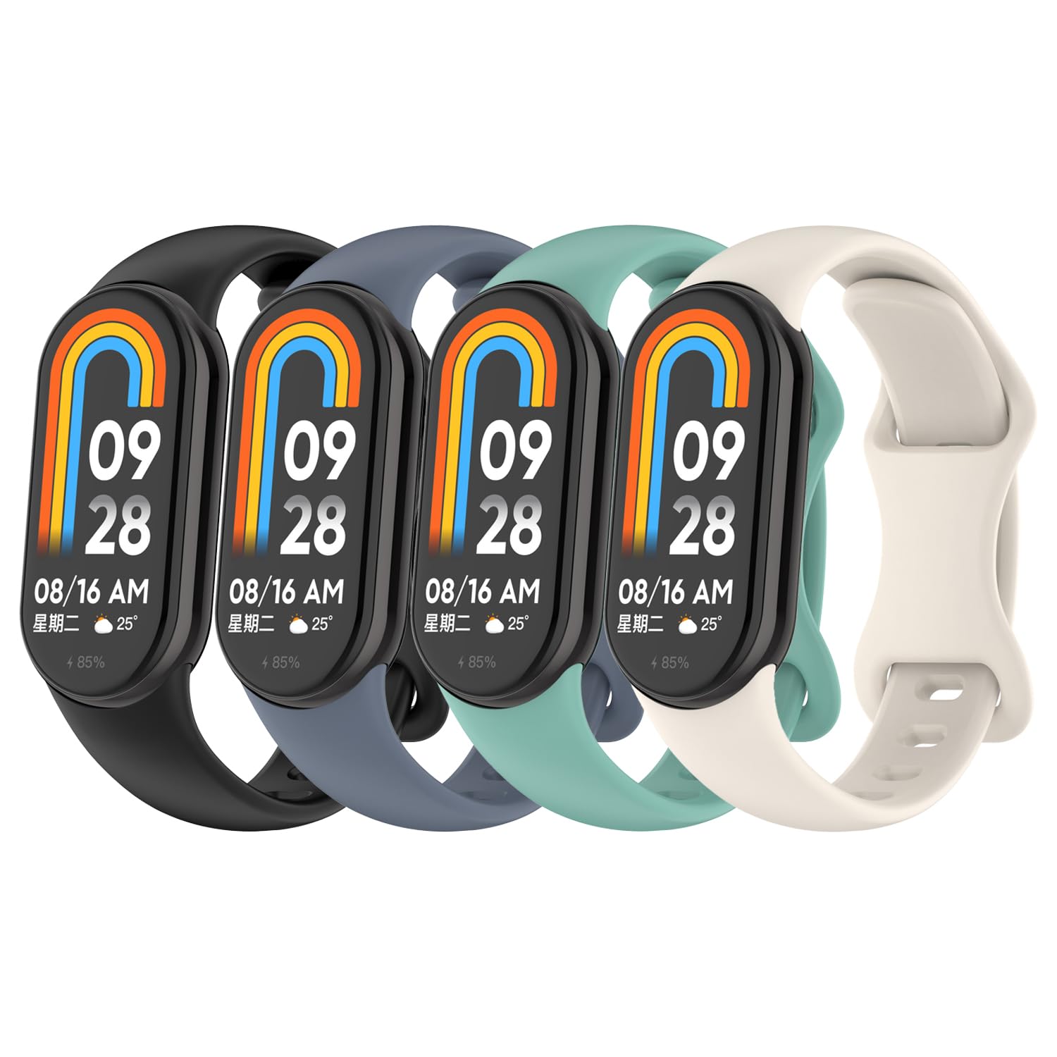 Straps Compatible with Xiaomi Smart Band 8 9 10, Silicone Watch Bands for Mi Band 8 9 10