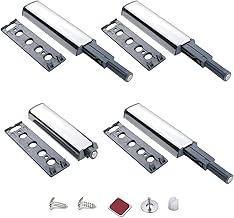 Push Pull for Doors Robust Pressure Opening Doors Magnetic Closing Pressure Home Push to Open Aluminium Case Closure Magnetic Latch (4 Pieces)
