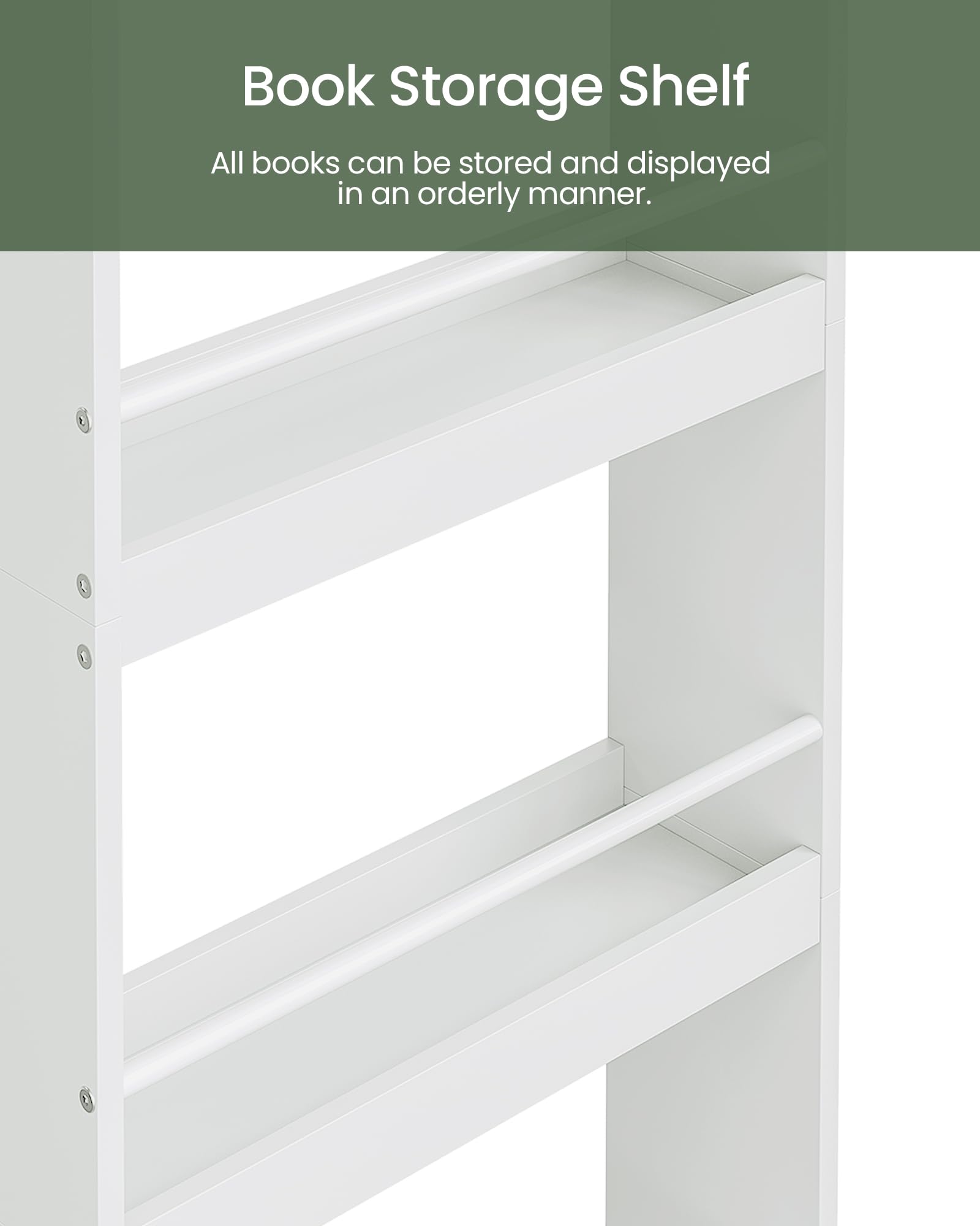 CHOEZON Estantería de Pared de 4 Niveles para Libros y Revistas, 39,8 cm Librería Estantería Infantil, Organizador de Juguetes para Dormitorio Infantil, Sala de Juegos, Guardería, Blanco DMCW04WB