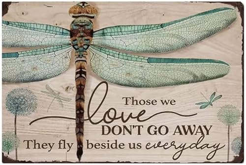 Creative Tin Sign Green Dragonfly Funny Novelty Metal Vintage Wall Decor Home Door Garden Bar Restaurant Cafe Office Store Club Gift Home Coffee Decor Gift For Women Men 8x5.5 Inch Plaque Tin Sign