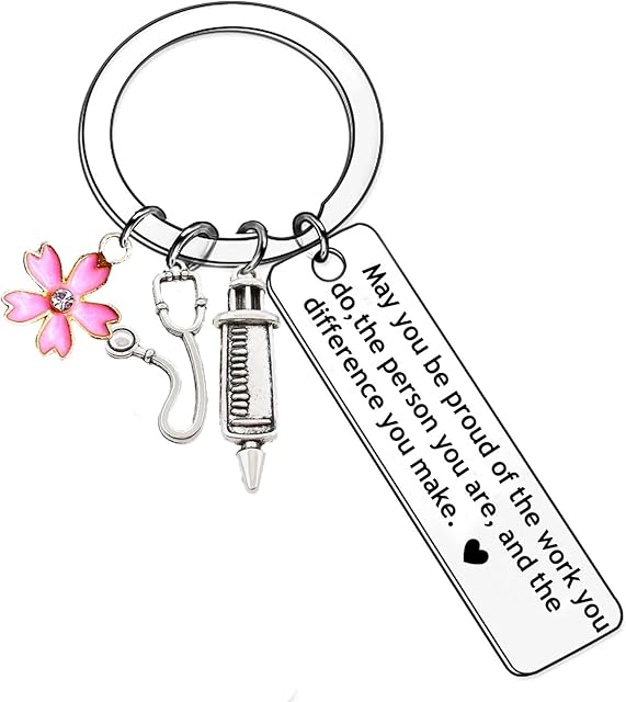Keyring Nurse Gifts Medical Nurse keychain Gift for Birthday Christmas Thanksgiving Day Nurse Gifts Keychain,Student Nurse Gifts Keychain Graduation Gifts Nurses Day Gift Keyring with Gift Box