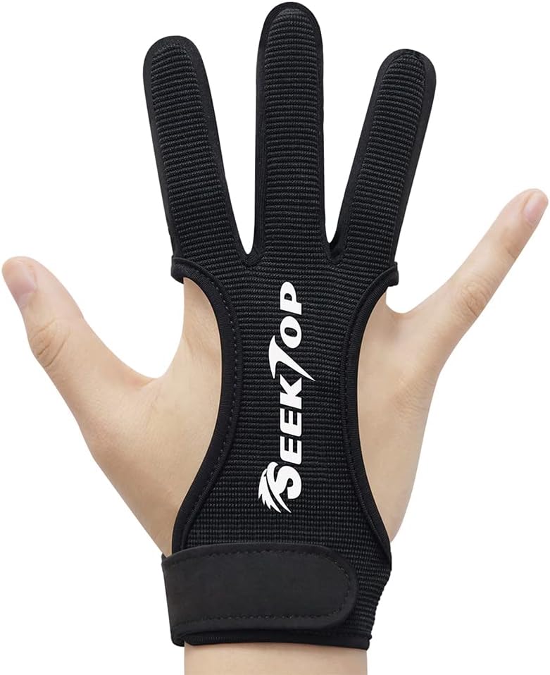 JKER TECH JKER TECH Archery Gloves Shooting Hunting Leather Three Finger Protector for Youth Adult-M