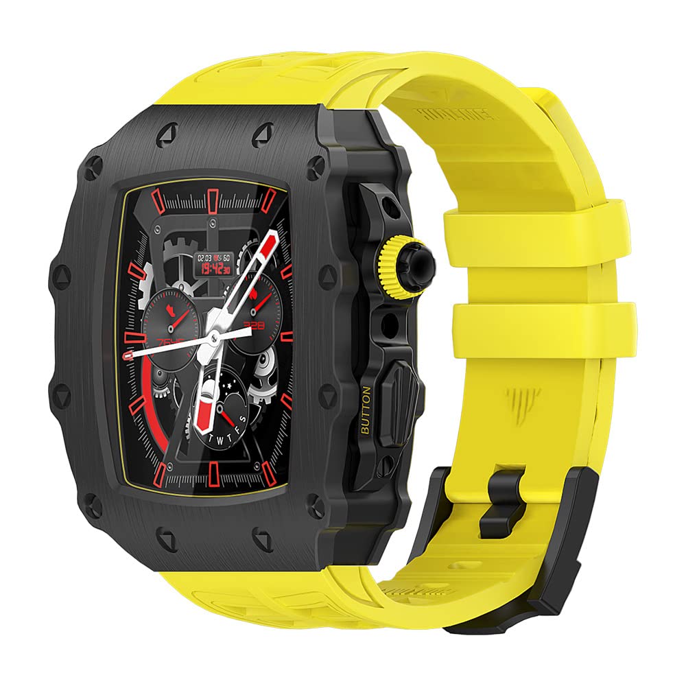 Kit modification Apple Watch boîtier métal bracelet caoutchouc 44 45mm - 8