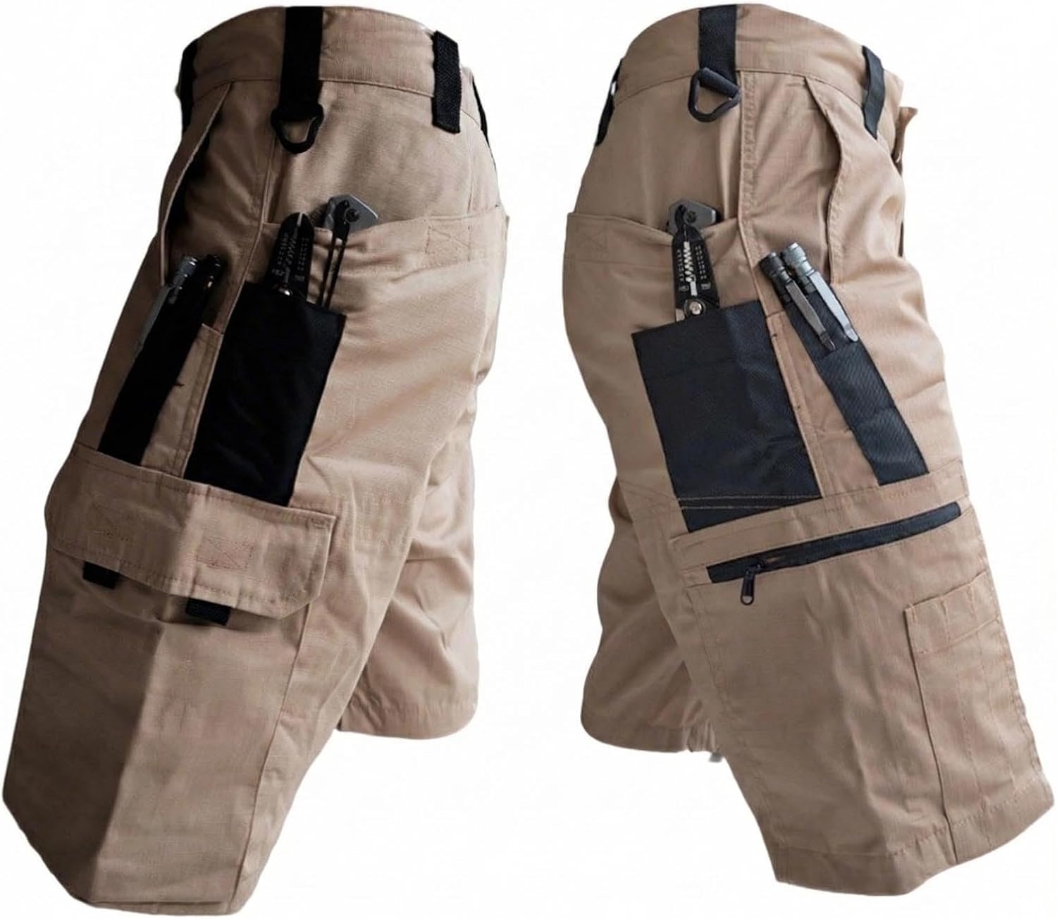 IEPOFG Men's Hiking Cargo Shorts with Multi Pockets Casual Tactical Stretch Waterproof Rip Stop Golf Work Fishing Short Pants