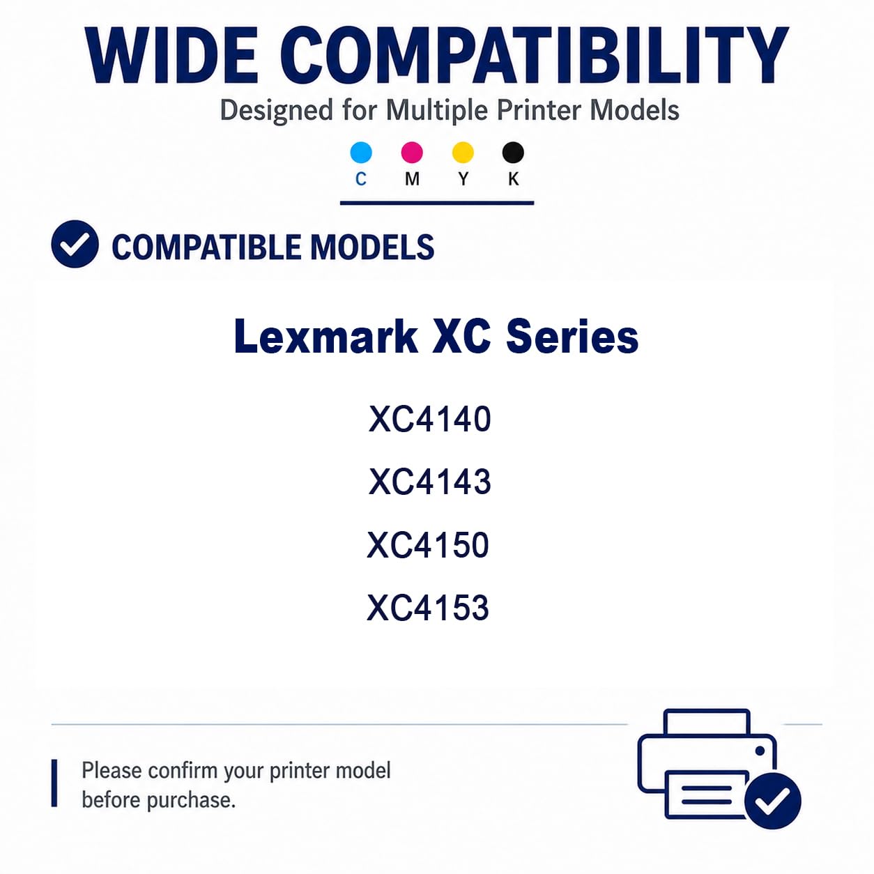 Sostituzione della cartuccia di toner ad alta resa XC4150 per 24B6720 24B6717 24B6718 24B6719, compatibile con Lexmark XC4140 XC4150 XC4143 XC4153, con chip
