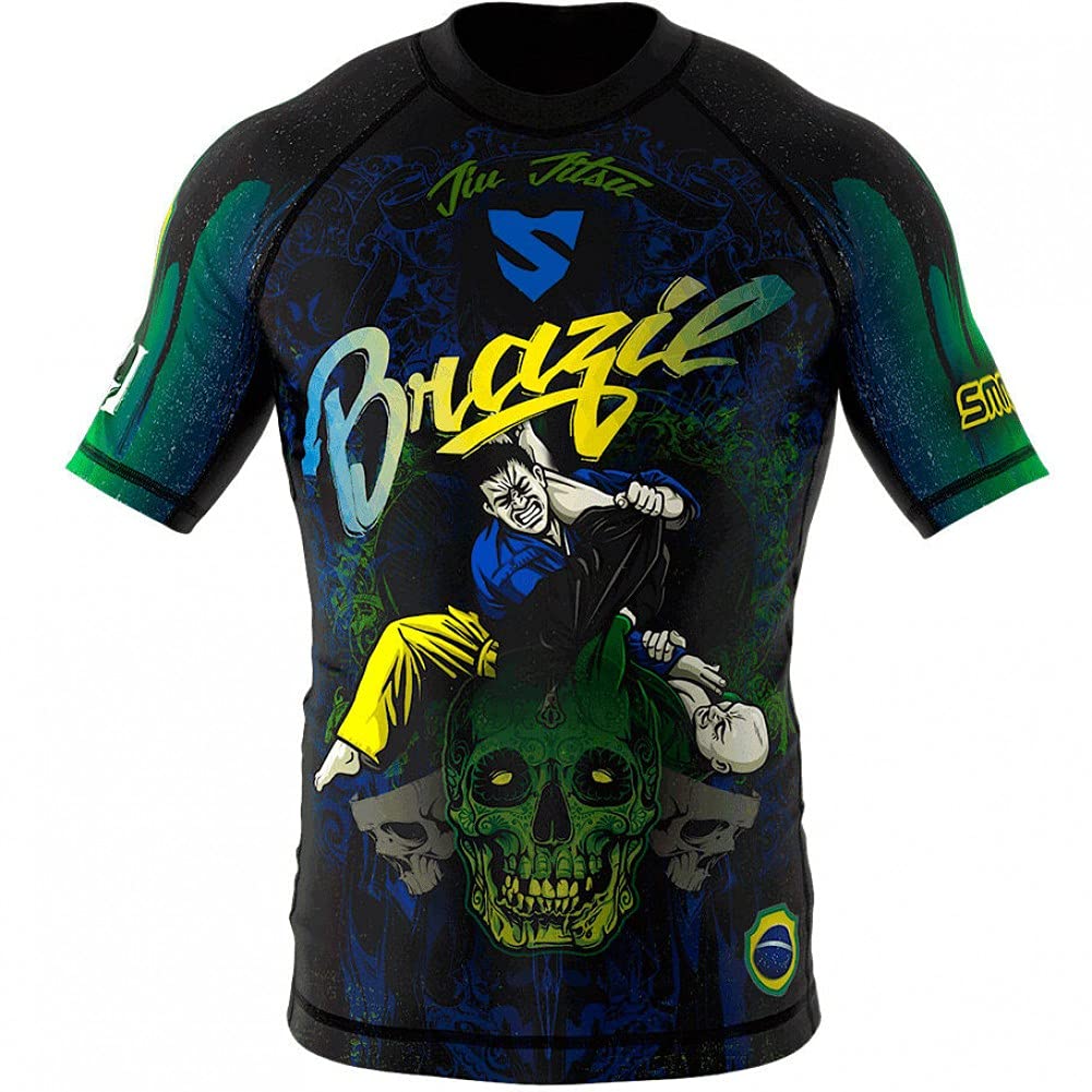 SMMASH Helion Rashguard Hombre Manga Corta, Camisetas Hombre para MMA, Artes Marciales, Krav Maga, BJJ, K1, Karate, Material Transpirable y Antibacteriano — view 21