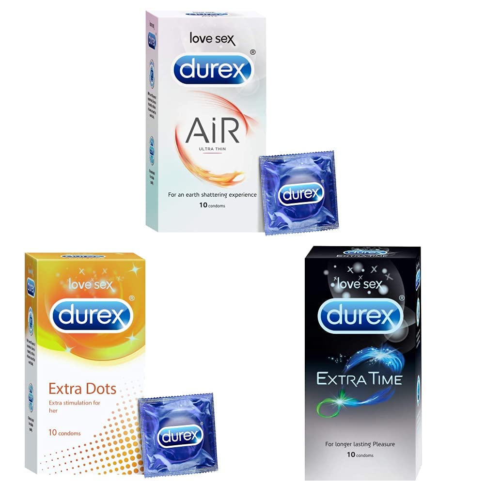 Durex Honeymoon Combo (Air 10s, Extra Dots 10s, Extra Time 10s)-image-15