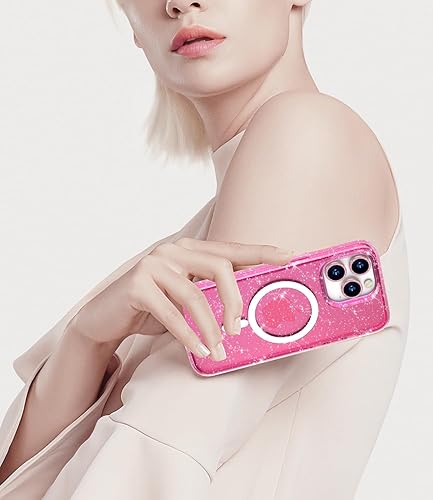 Miniatura 7 de Meshine Funda magnética brillante para iPhone 15 Pro Max compatible con MagSafe, 2 protectores de pantalla y 2 protectores de lente de cámara de