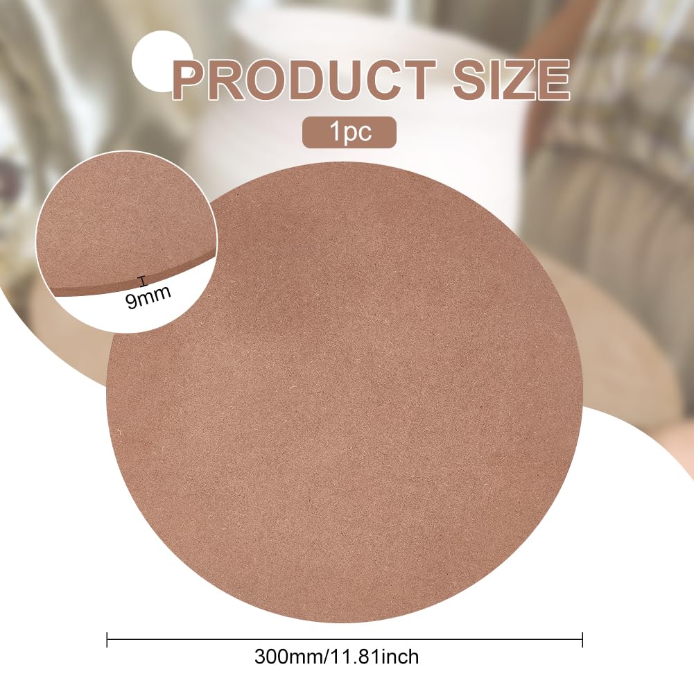 BENECREAT 30 cm Round Pottery Wheel Bat, Medium Density Fibreboard (MDF) Ceramic Clay Drying Board, Clay Throwing Racket for Potters, Clay Turning, 9mm Thick
