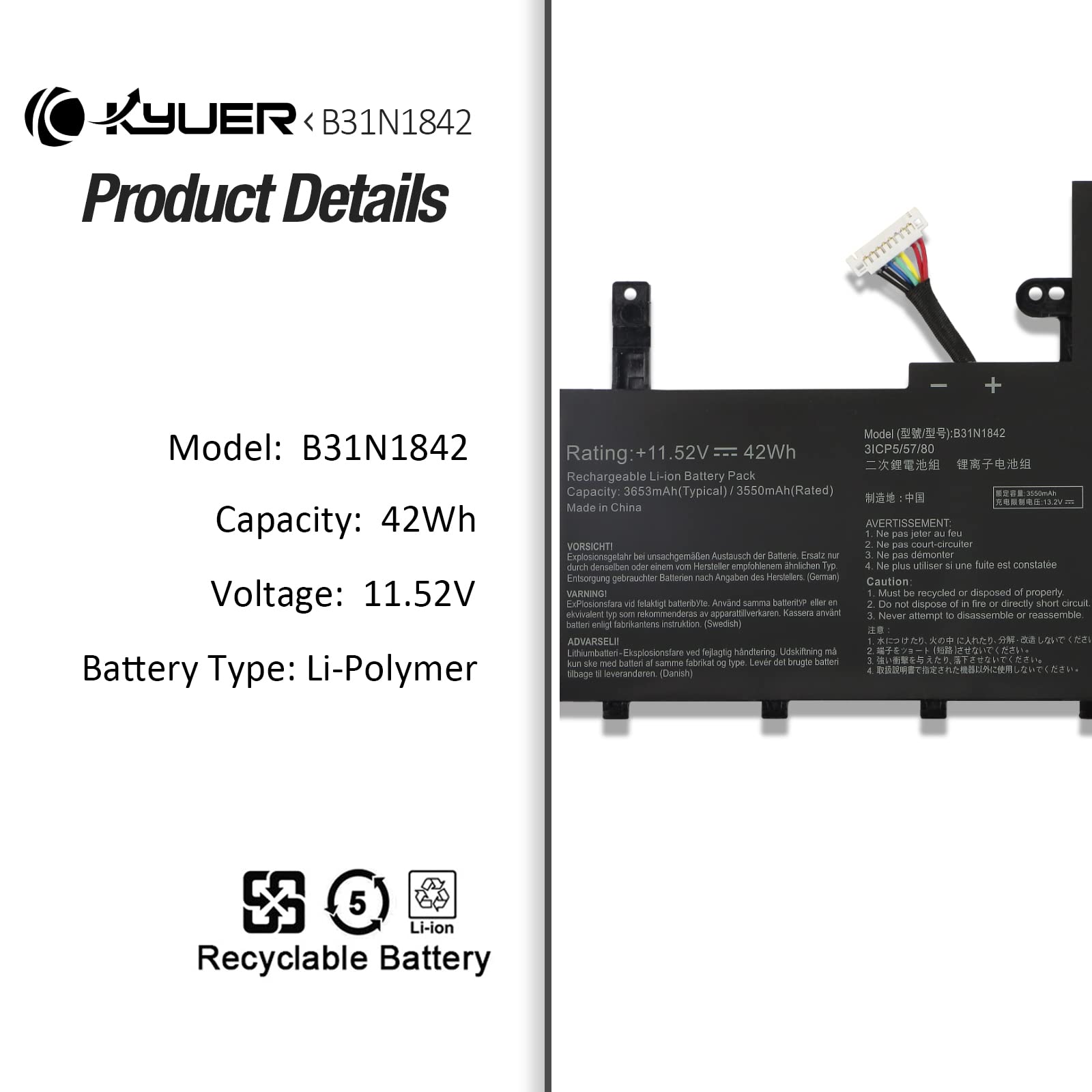 B31N1842 Laptop Bateria do Asus VivoBook S15 S531 X531 K531 15 M513 K513 F513 S513 X513 S531FA S531FL K531FA K531FL X531FA X531FL M513IA M513UA K513EA K513EQ F513EA F513EP S513EA S513EP S513EQ V531FA