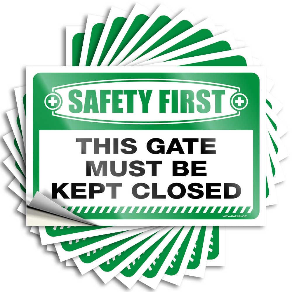 Fzfn Colour Safety First This Gate Must Be Kept Closed Lettering Sticker Beer Accessories | Vintage Bottle Removable Decal Pack(12X18cm)