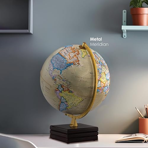 Miniatura 4 de Waypoint Geographic Horizon Plus Globe, globo de mundo antiguo estilo océano de 12 pulgadas, globo de referencia actualizado para decoración del