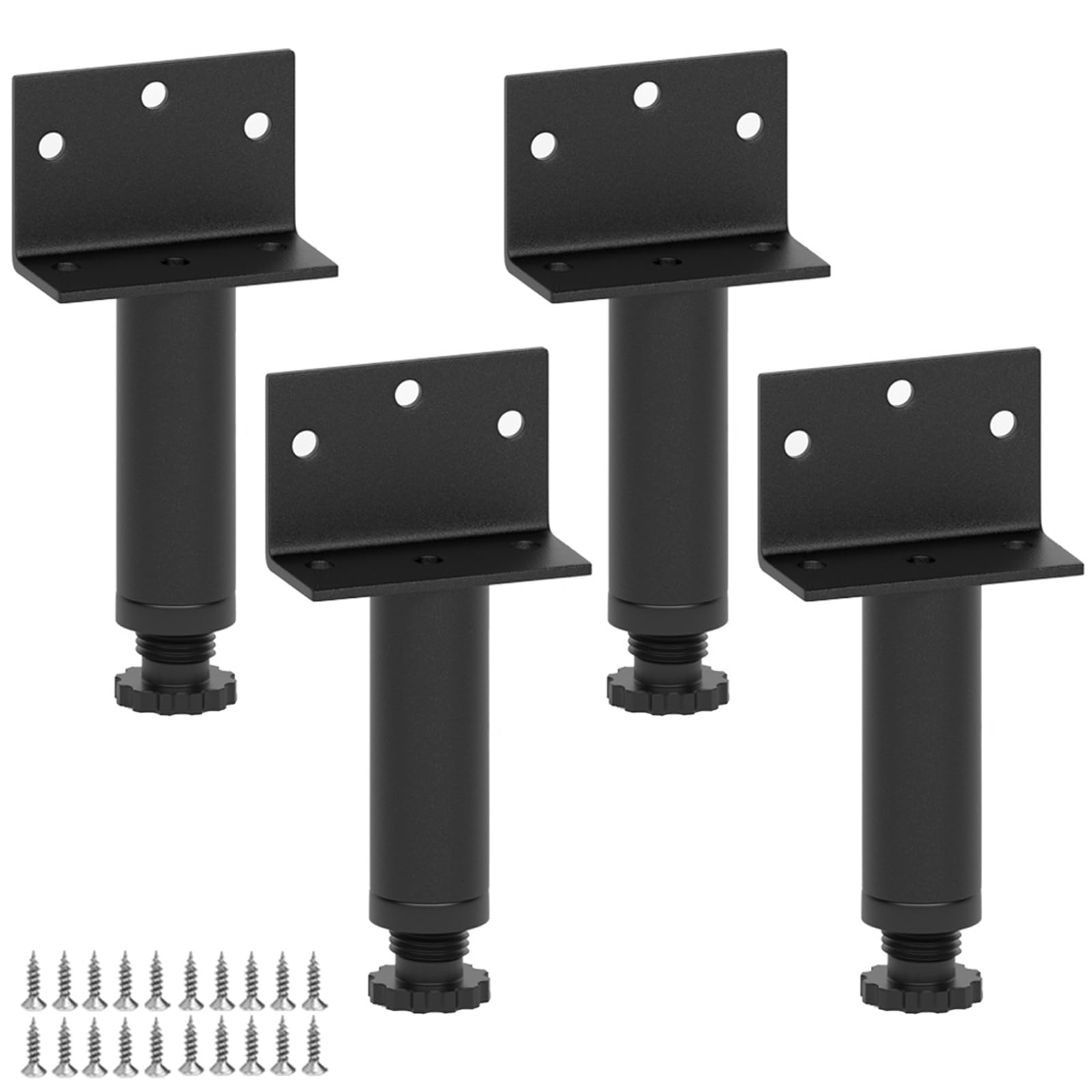 Pieds de meubles réglables 30 cm en métal pour canapé lit armoire