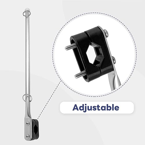 Miniatura 5 de Mástil de bandera de barco de acero inoxidable para montaje en riel a prueba de herrumbre para barcos marinos yates