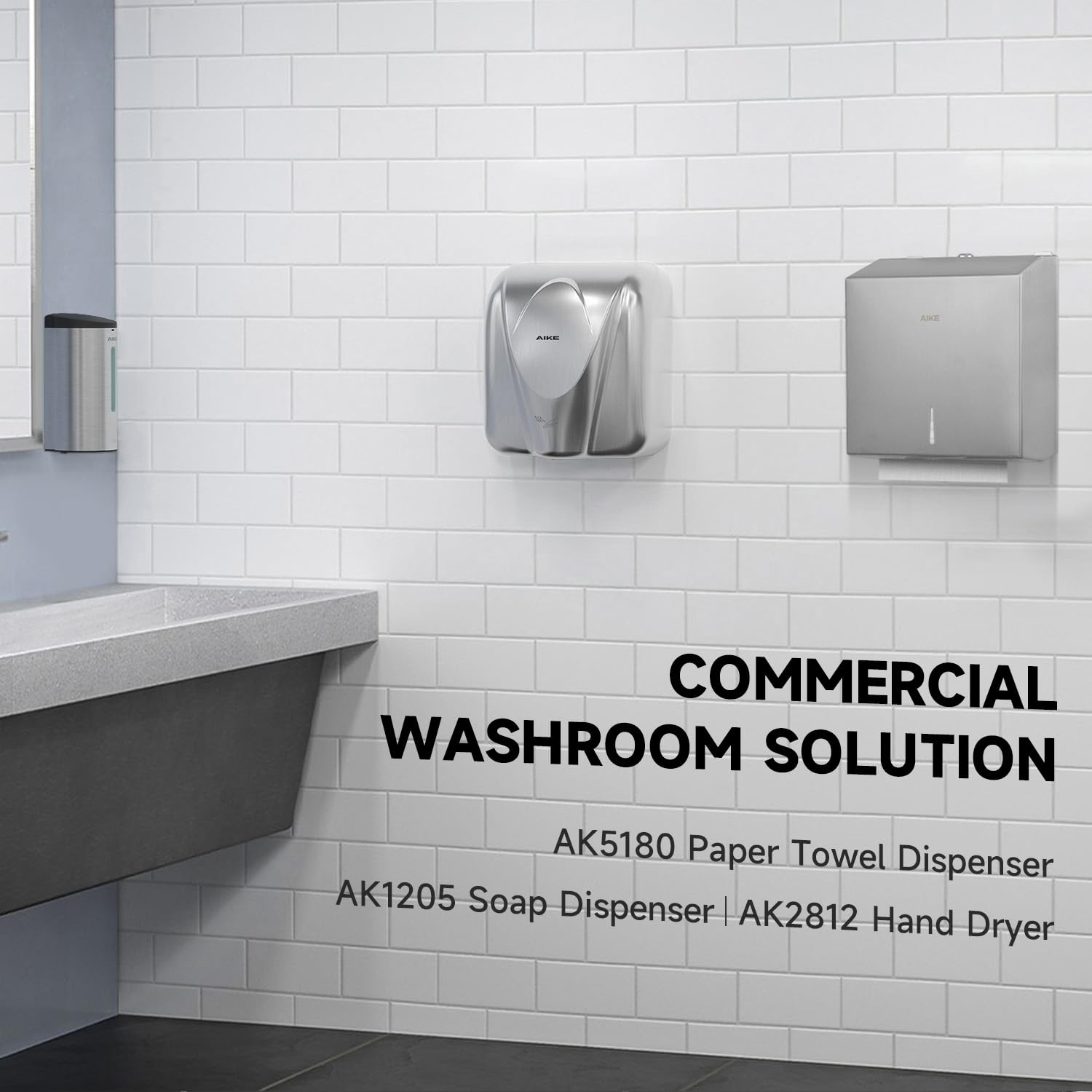 Tissue Dispenser AIKE Wanddispenser Voor Papierhanddoeken – Roestvrij Staal, Grote Capaciteit Commerciële Handdoekdispenser Wandmontage