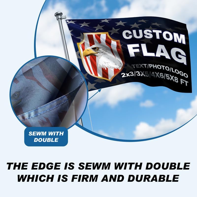 Miniatura 7 de Bandera personalizada de 3 x 5 pies, impresión de doble cara para exteriores, personaliza el diseño de banderas, añade tu foto, logotipo, imagen,