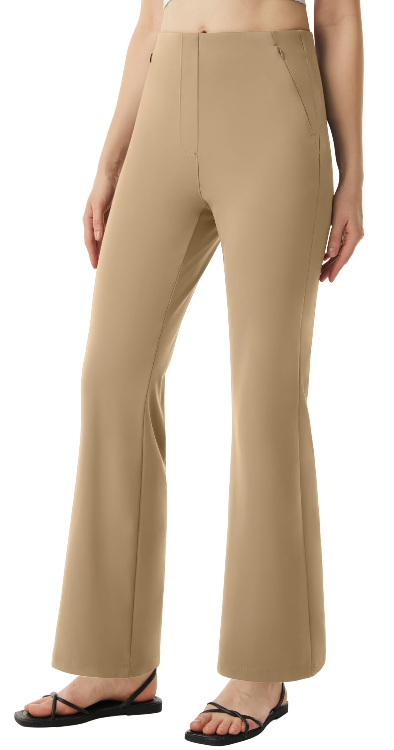 AFITNE Women’s Yoga Dress Pants High Waisted Stretchy Straight Leg Business Casual Pants with Pockets Pull On Work Slacks