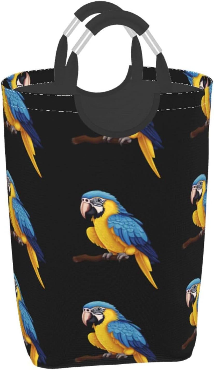 Parrot Foldable storage bag, 50L capacity, suitable for laundry room, dormitory bedroom, dirty clothes storage basket.