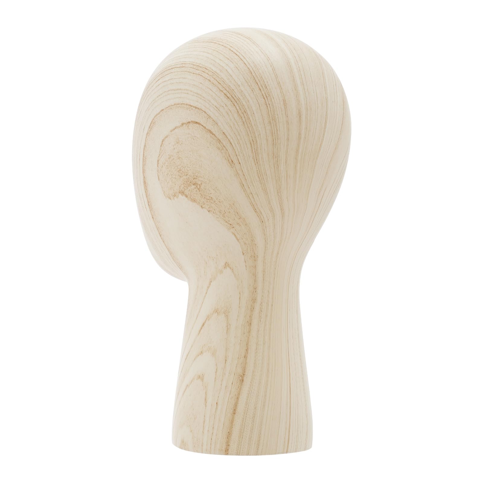 56cm Mannequin Perücke Kopf, Hutständer Hut Ausstellungsständer Perückenhalter Holzständer Perückenständer Modellkopf für Mützen, Hüte & Perücken (Helles Holz, Kurze Stil)