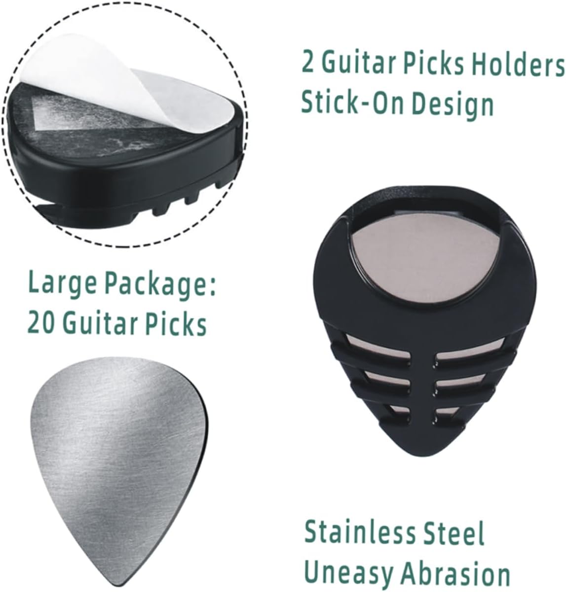 1set Stainless Steel Guitar Pick Set Storage Box and Covers Plectrum Storage for Guitarists and Bassists for Music Lovers image 4