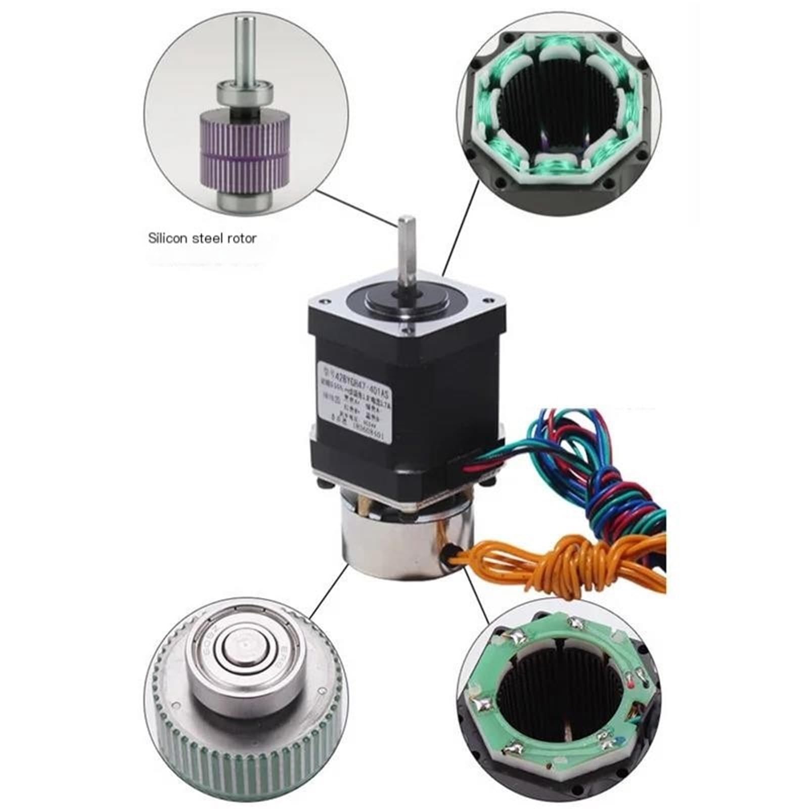 Schrittmotor closed loop stepper motor Driver Nema 17 0,55 N 0,7 N Schrittmotor mit Haltebremse, selbsthemmend beim Ausschalten, hohes Drehmoment, geräuscharm(0.7N with brake)