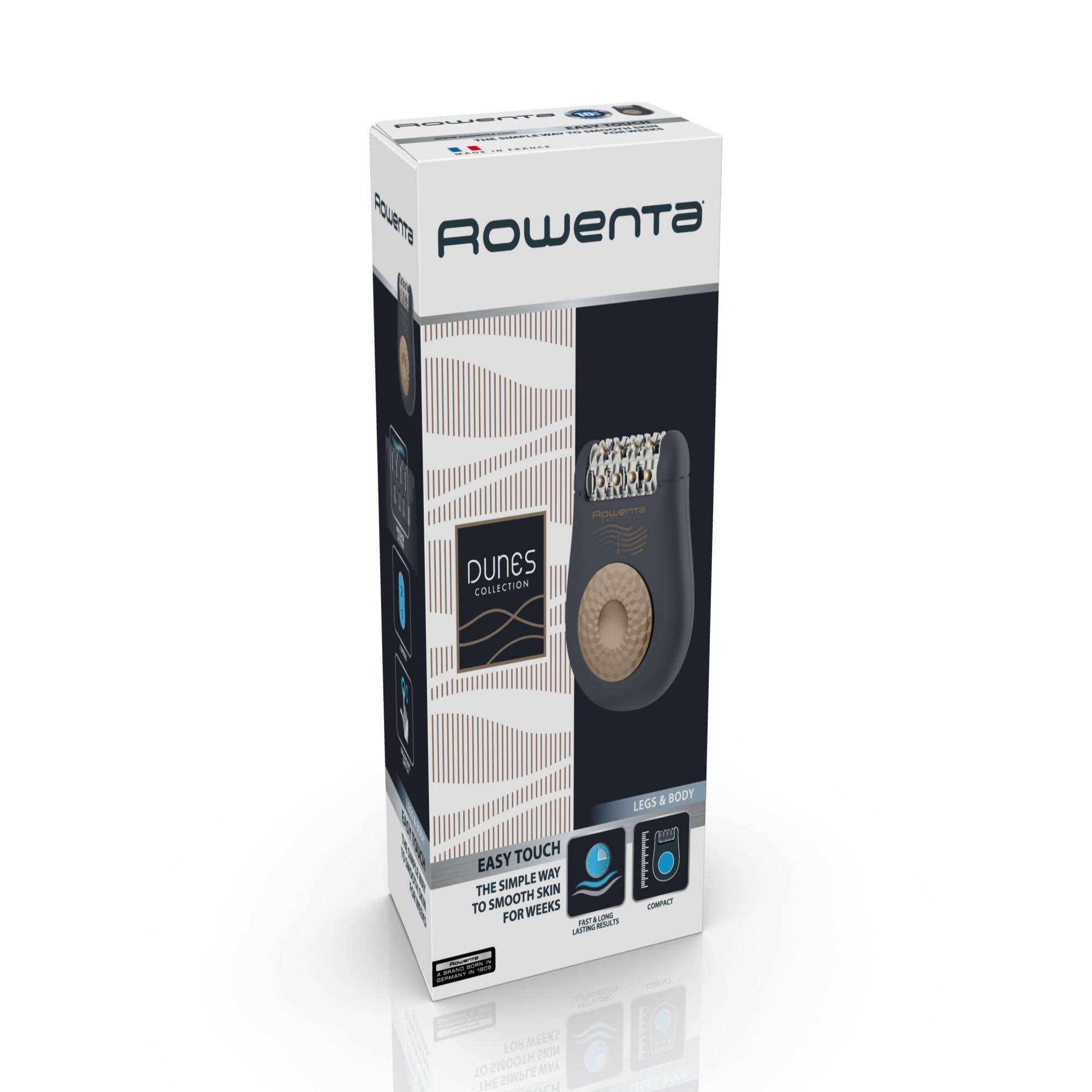 Rowenta Easy Touch, Epilatore ad Alta Precisione con 24 Pinzette, in Acciaio Inox, 2 Velocità, Massaggiante ed Ergonomico, EP1119F0
