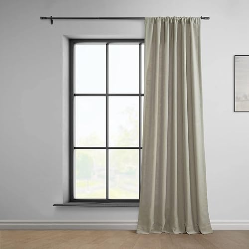 Miniatura 2 de HPD Half Price Drapes Cortinas clásicas de lino sintético semitransparentes para sala de estar (1 panel) filtrante de luz de 120 pulgadas de largo,