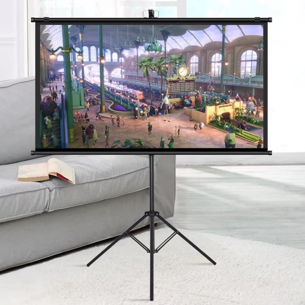 60 Pollici Schermo Per Proiettore Con Supporto 16:9 4:3 Schermo Di Proiezione Per Interno Esterno Telo Proiettore Portatile Per Festa Campeggio(60inch (16:9))