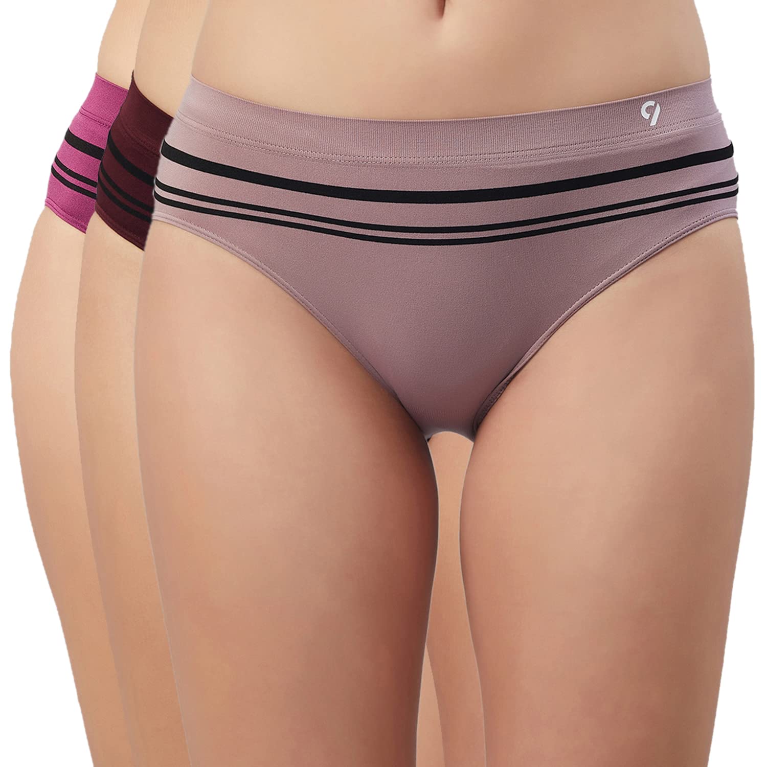 C9 AirwearMid Rise Solid Pack of 3 Seamless Mid Brief Panties Combo for Ladies