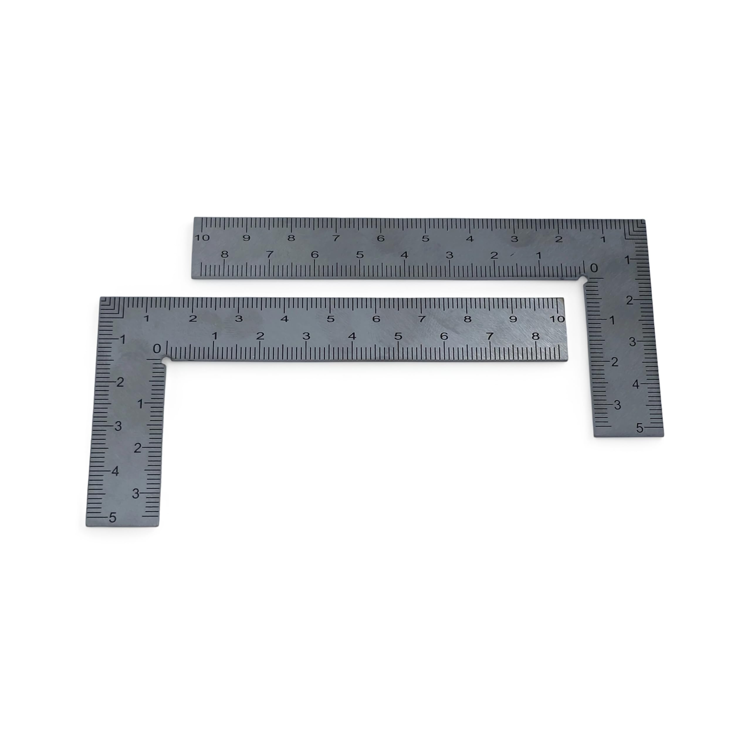 Elenviorina 2Pcs Right Angle Rulers - L Shaped Framing Square - 5 X 10Cm Stainless Steel Metal Ruler - 90 Degree Metric & Inch Layout Tool For Carpenter Engineer Architect