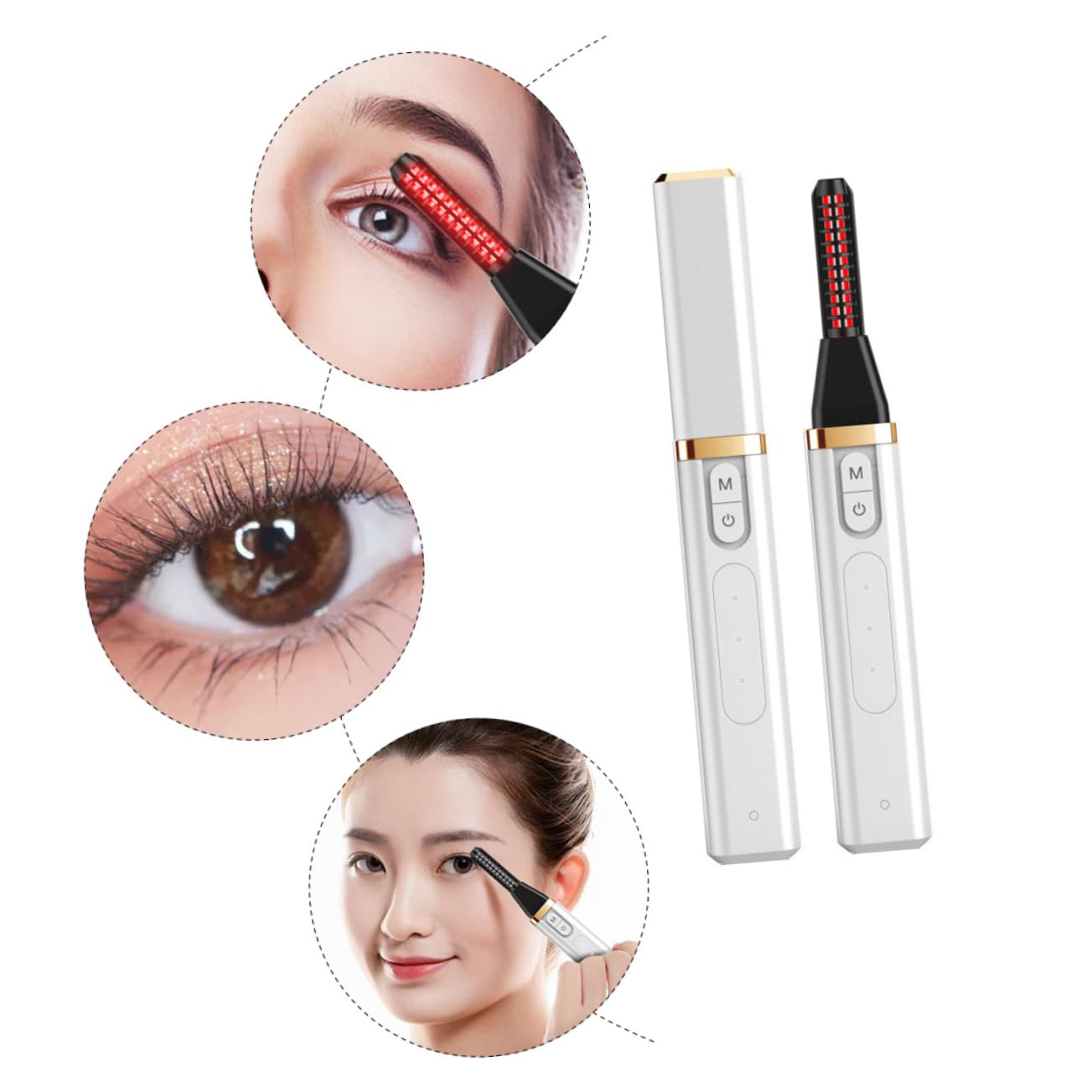 MAGICLULU 2piezas Rizador De Pestañas Eléctrico Calentado Usb Recargable Curling Clip Profesional Para Mujeres Rizador De Pestañas Térmico Portátil Diseño Ergonómico Look De