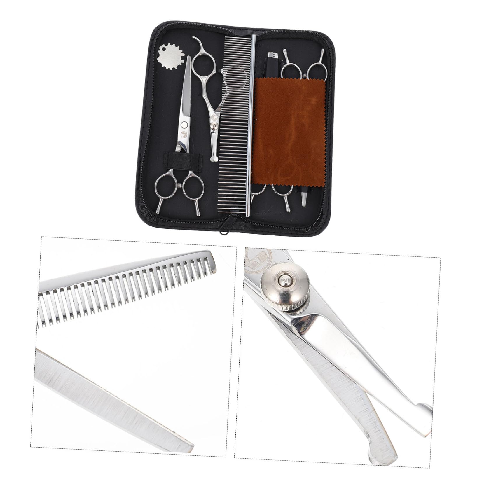POPETPOP Tijeras Cuidado de Mascotas Tijeras de Peluquería de Acero Inoxidable Kit de Cortapelos para Perros para Recortar el Pelo de Mascotas Casa