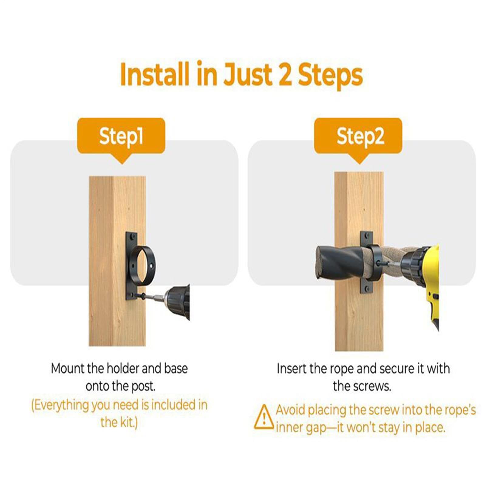 Rope Support Holder | Staffette Versatile Sturdy Wall Mount Hanger