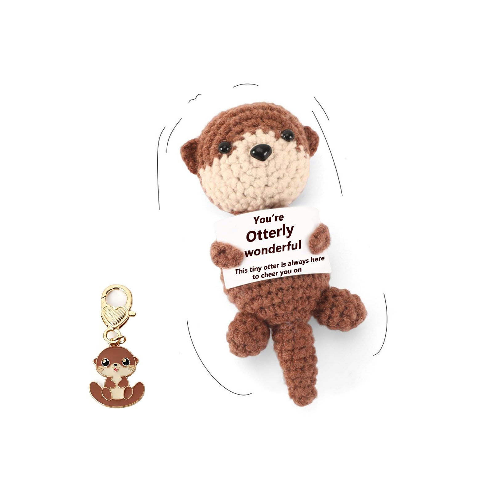 BOFYTR 2-Pair Otter Gifts Set, Otter Toy with Custom Card and Keychain
