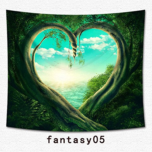 Fantasy Plant Magical Forest Tapestry Fantasy Forest Fairy Tales Tapestry Magical Enchanted Tree Tapestry A Large Tree of Life Plant in Forest Wall Tapestry For Bedroom Living Room Dorm.(51Wx59L) (05)