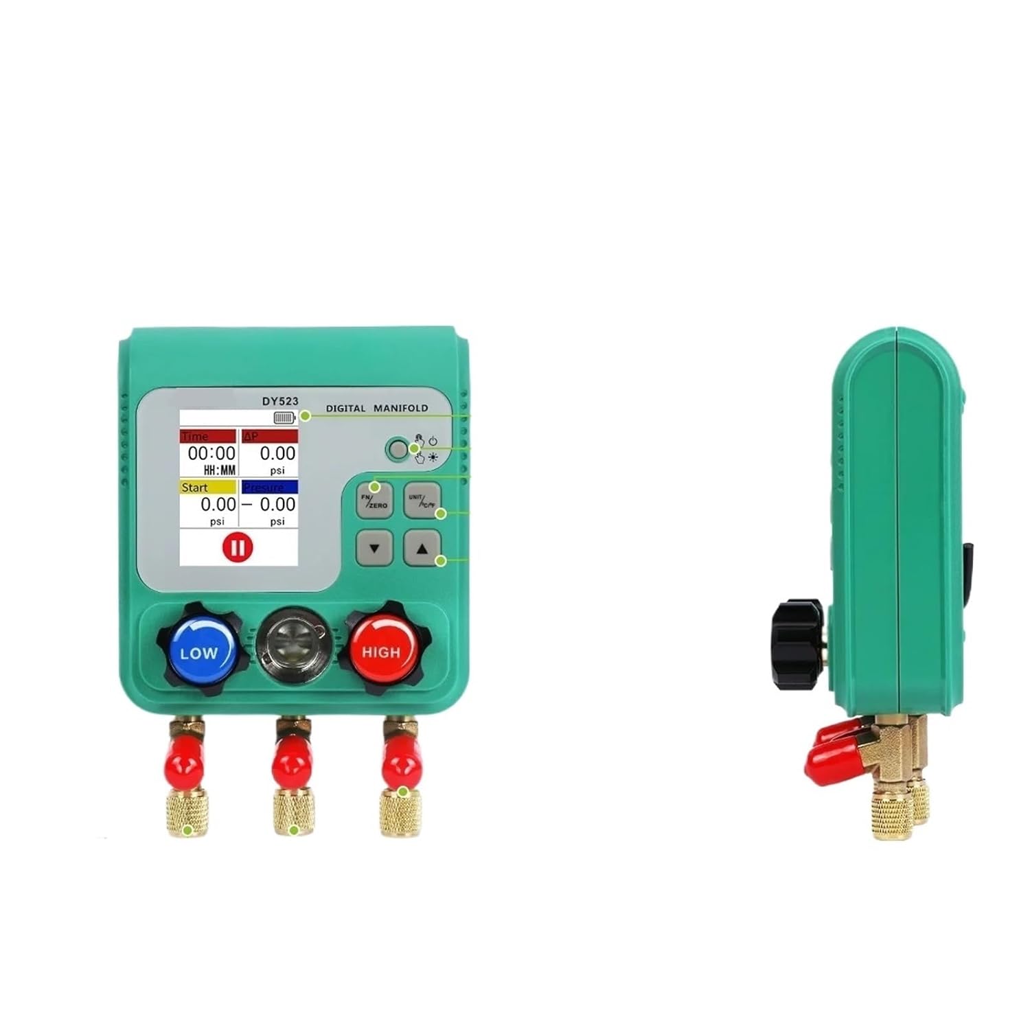 1pcs 0-6000Kpa Refrigeration Pressure Gauge Digital Manifold Gauge Meter HVAC Air Conditoner Tool Manifold Tester Meter Vacuum Meter