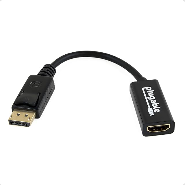 Plugable DisplayPort to HDMI Passive Adapter (Supports Windows and Linux Systems and Displays up to 4K UHD 3840x2160@30Hz)