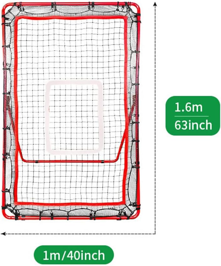 Baseball and Softball Rebound Net, Adjustable Angle Pitchback Training Screen | Practice Catching, Throwing, Shooting