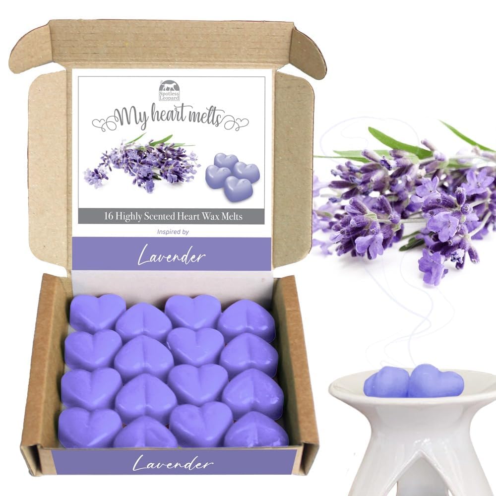 Spotless Leopard Women's Purple. Lavender Wax Melts: 16 Pcs X 6G Long Lasting Heart Shaped Lavender Candle Melts