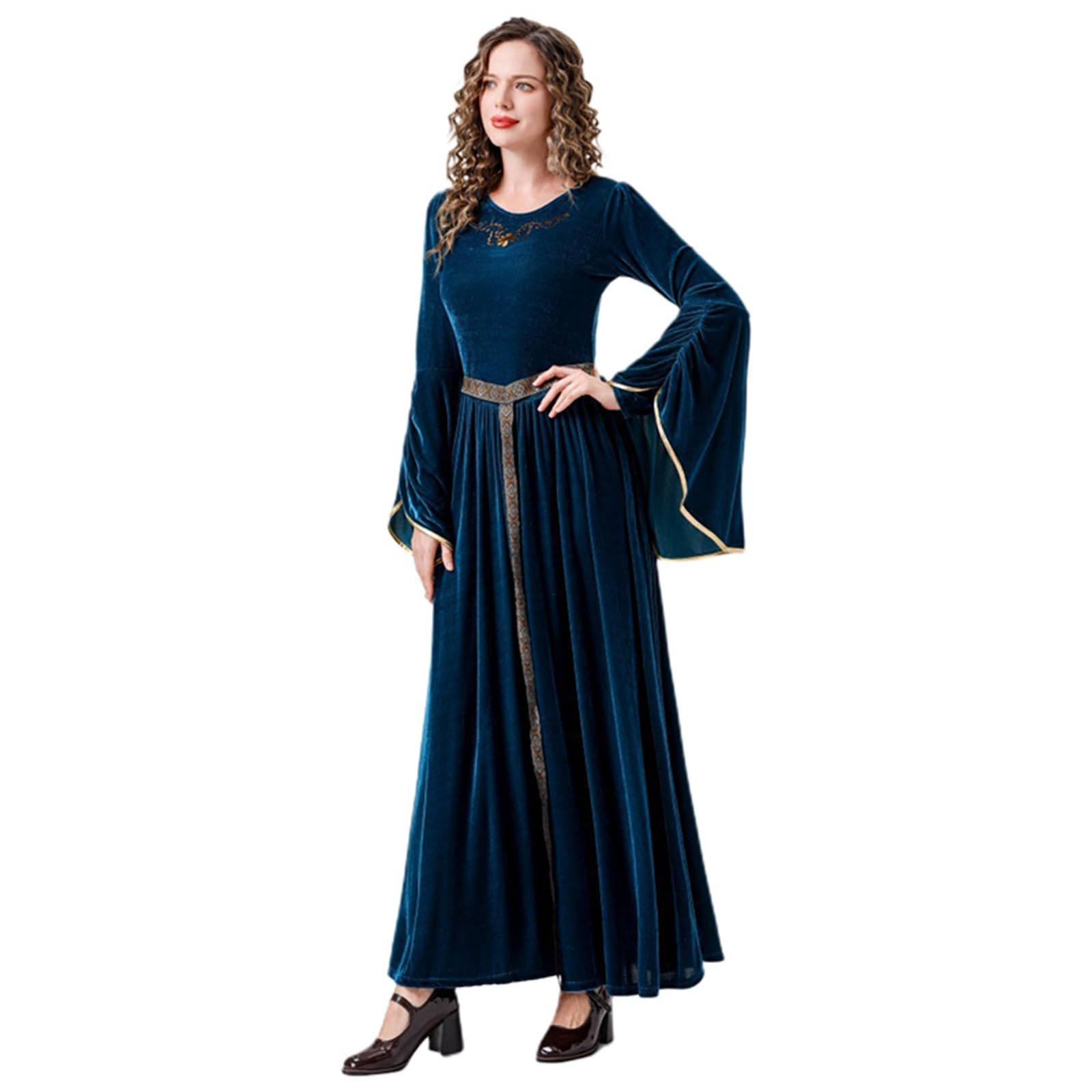 Generisch 2025 Abito medievale da donna, costume lungo per adulti, spettacoli sul palcoscenico, feste a tema, cosplay costume anime giapponese, kimono