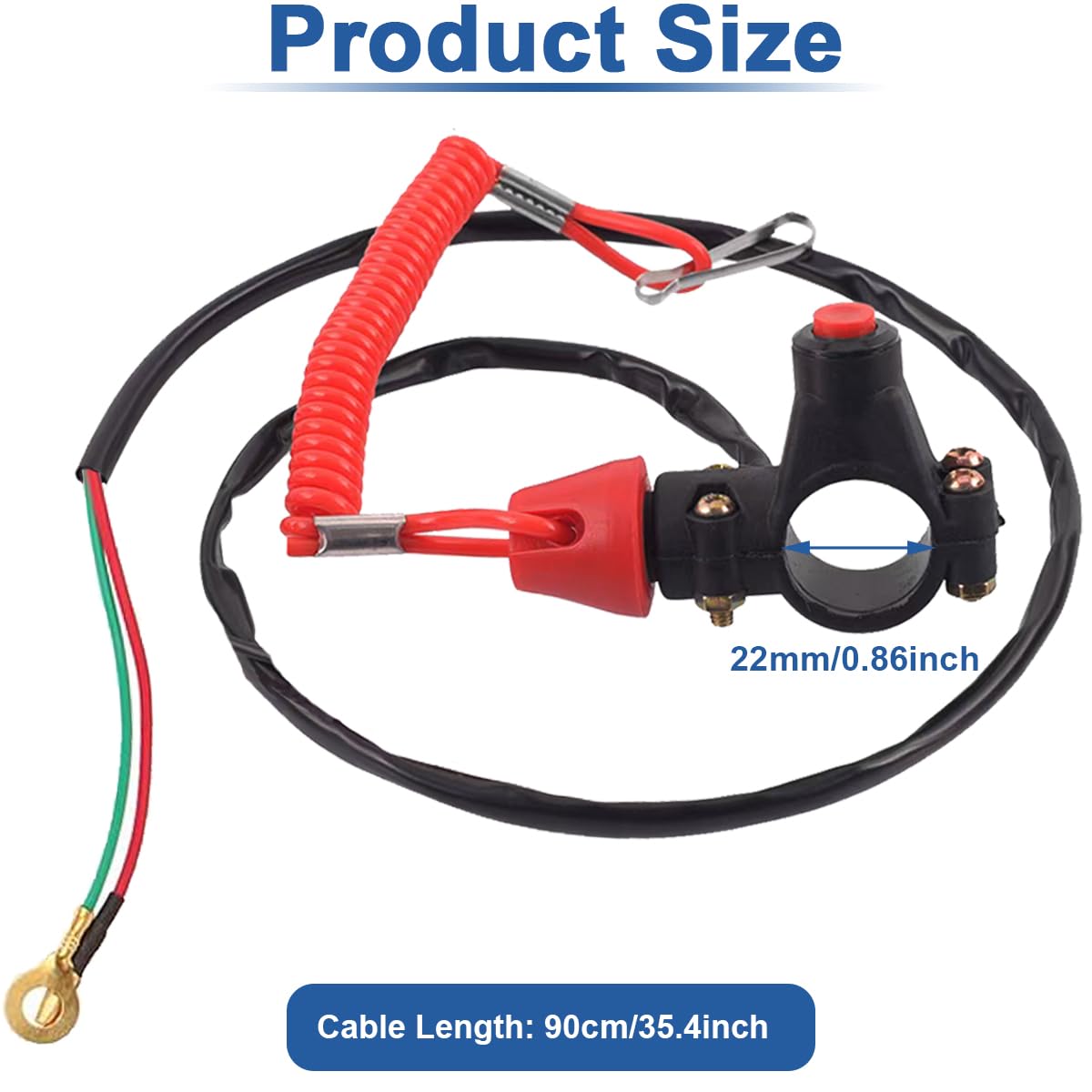ZAMDOE Interruttore di Arresto Motore Universale 22 mm per Manubrio Doppio Emergenza Moto ATV Barca Quad