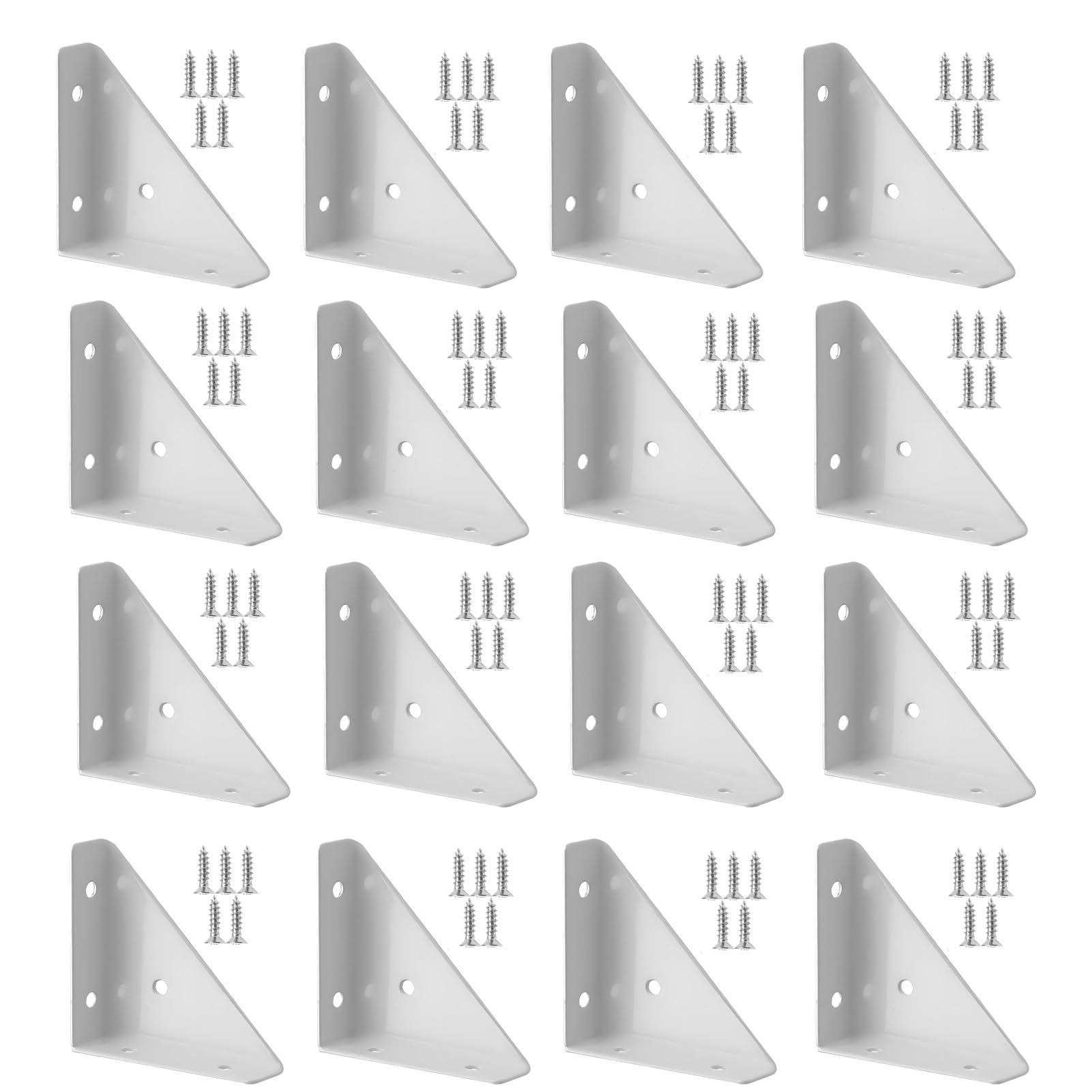 Équerres d'angle triangulaires lot de 100 fixation meuble armoire placard blanc