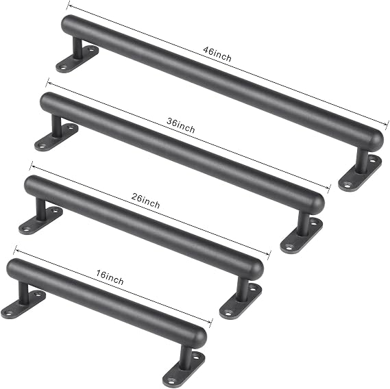 Dolibest Handrail Metal 91cm Grab Rail Indoor Stair Railing Black Grip Bar